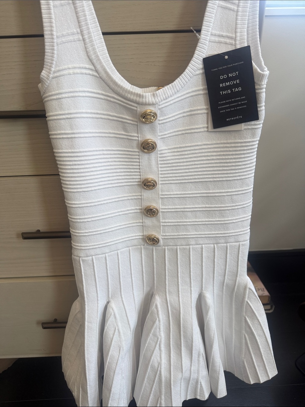 Retrofête Brooke Bandage Knit Dress in white - Picture 6 of 6